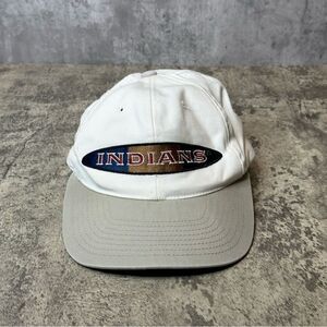 VTG American Needle Cleveland Indians MLB White Adjustable Snapback Hat OS